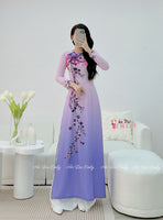 EVIE Ombre Purple Printed flowers pattern