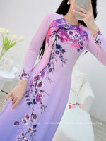 EVIE Ombre Purple Printed flowers pattern