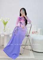 EVIE Ombre Purple Printed flowers pattern