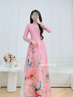 EMRYN Printed flowers pattern Pre made ao dai for women