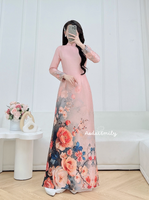 AZARI Printed flowers pattern Pre made ao dai for women