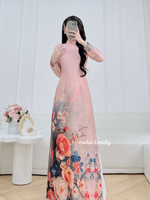 AZARI Printed flowers pattern Pre made ao dai for women