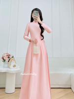 GIANNA Plain Pink traditional ao dai