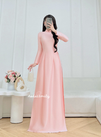 GIANNA Plain Pink traditional ao dai