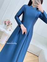 RAINN Plain traditional ao dai with crystals collar