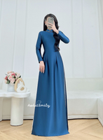 RAINN Plain traditional ao dai with crystals collar
