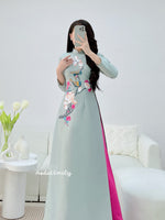 MELINA Spring Flowers Ao Dai | Taffeta Ao Dai