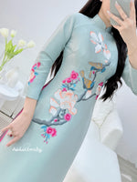 MELINA Spring Flowers Ao Dai | Taffeta Ao Dai