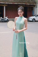 MILANI Sleeveless ao dai with hand beading flowers