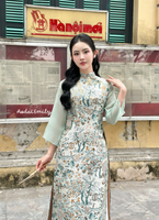 LANEY Taffeta modern ao dai with spring patterns