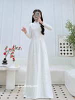 DOROTHY White Hand beading 3D flowers with crystals