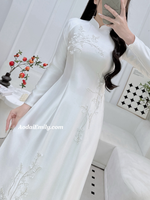 DOROTHY White Hand beading 3D flowers with crystals