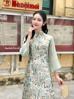LANEY Taffeta modern ao dai with spring patterns