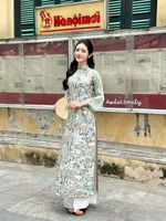 LANEY Taffeta modern ao dai with spring patterns