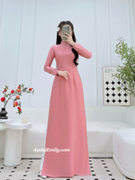 EVERLEE Ao dai with crystals collar|