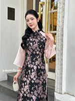 SLOANE Taffeta Modern ao dai with Cherry blossom patterns