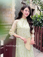 AVERY Double layers modern ao dai with Spring patterns