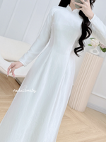 ROSEMARY White ao dai with designed crystals