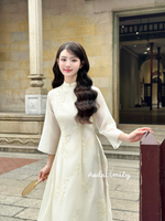 ABIGAIL Modern ao dai with embroidery flowers patterns