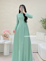 NAYELI Traditional Ao dai with simple pearls collar
