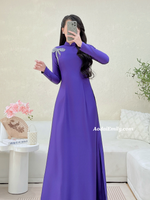 KENZIE Purple ao dai with Hand beading bows