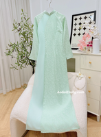 GRACIE Pastel ao dai set with pearls