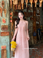 JULIA Sleeveless Pink Ao Dai