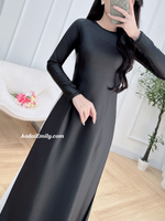 ARYA Black ao dai with simple beading crystals
