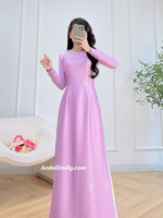 HONEY Light purple ao dai with simple crystals