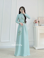 ADLEY Lily flowers embroidery with hand beading crystals