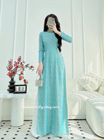 ORLA Pre made traditional ao dai with crystals collar