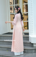 MIRA Pink modern ao dai with hand beading