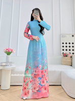 NOEMI Printed Blue/Pink flowers flowers pattern