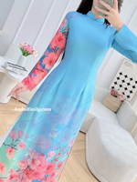 NOEMI Printed Blue/Pink flowers flowers pattern