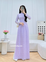 BAILEY Pastel purple ao dai set with pearls