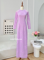 YARA Purple Traditional Lace áo dài
