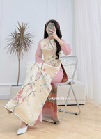 KAILANY Taffeta Modern ao dai with spring patterns