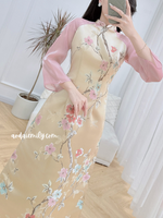 KAILANY Taffeta Modern ao dai with spring patterns