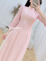 MYA Pink flowers pattern Modern Ao dai set