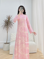 MARIA Loosing Pink modern ao dai with buttons