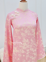 MARIA Loosing Pink modern ao dai with buttons