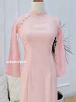 MYA Pink flowers pattern Modern Ao dai set