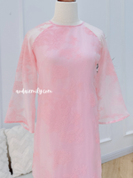 PRESLEY Pink rose flowers pattern Modern Ao dai