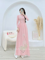 KENDALL Aó dài with embroidery Lotus & Crystals