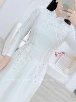 LYLA | White Lily flowers with crystals Pre made ao dai