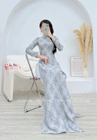 ARABELLA Ao dài gấm Thọ with designed crystals