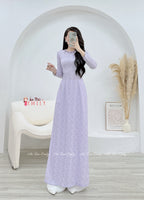 BETH Pastel purple áo dài| with crystals and pearls