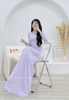 BETH Pastel purple áo dài| with crystals and pearls