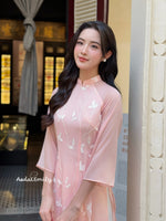 GABRIELLA Double layers modern ao dai with embroidery flowers