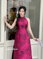 TRINITY Sleeveless Taffeta Flowers patterns Pre made ao dai
